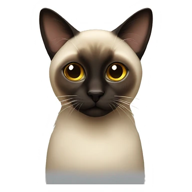 fluffy siamese dark face sticker