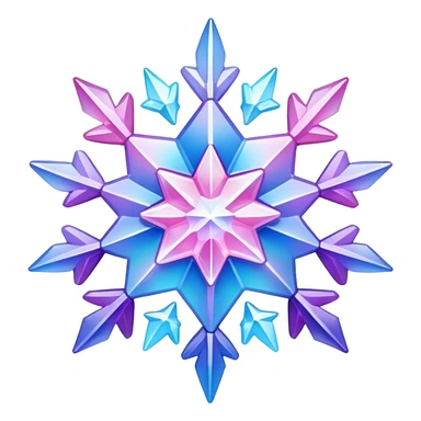 Gradient iridescent Pastel Pink violet blue crystal star snowflake  sticker