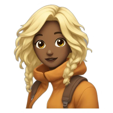 fall anime girl sticker