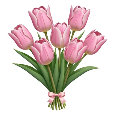 Cute Bouquet of Light pink tulips sticker