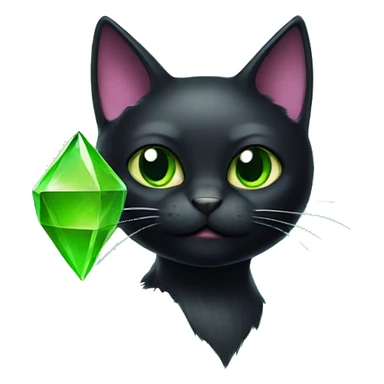 Black cat with plumbob sticker
