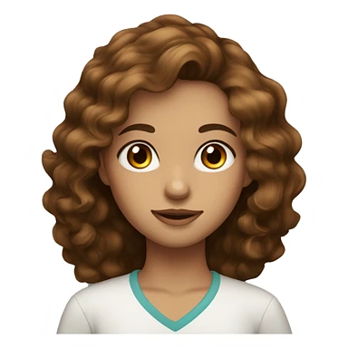 A girl with brown wavy hair almond eyes long eyelashes and brown eyes   sticker