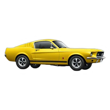 One Large yellow Mustang 67 GT sticker