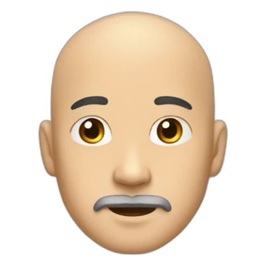 asian Bald man with facial hair on chin sticker