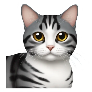 american shorthair black and white cat sticker