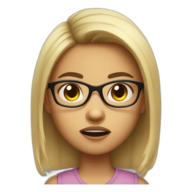 a cute girl with specs angry sticker