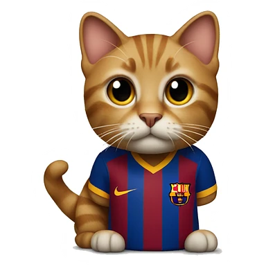cat wearing a barcelona fc jersey sticker