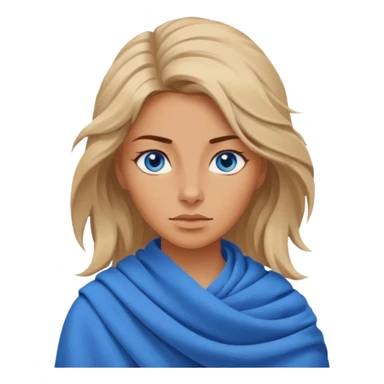 blue eyed desert woman in cloth sticker