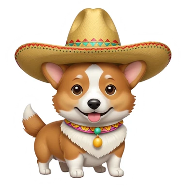 Corgi wearing a sombrero  sticker