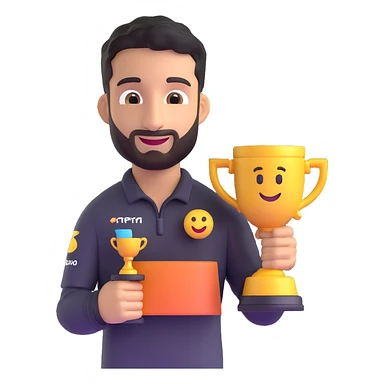 Daniel Ricciardo emoji holding a trophy sticker