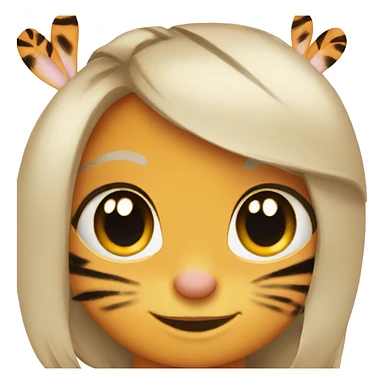 bunny with eyelashes and tiger next to her sticker