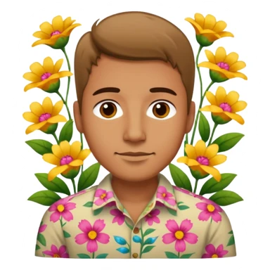 Man flowers at bottom sticker