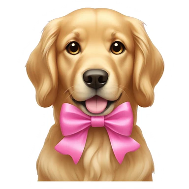 Golden retriever with pink bow sticker
