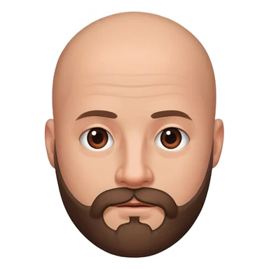 bald man with beard portrait sticker
