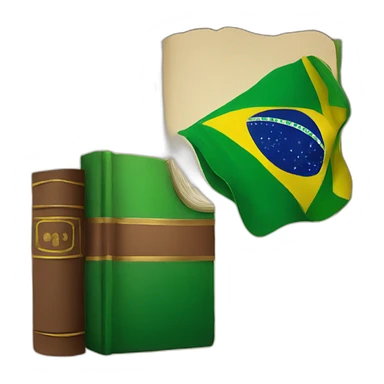 book with a brazilian flag sticker