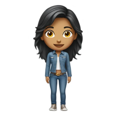 Indian girl wearing jeans sticker
