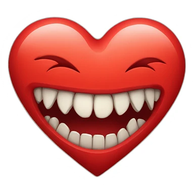 red heart with sharp teeth sticker