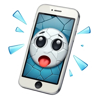 broken white cell phone sticker