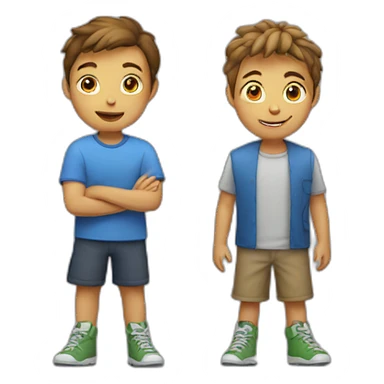 Mim with two Boys in the third place sticker