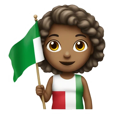 Girl holding italy flag sticker