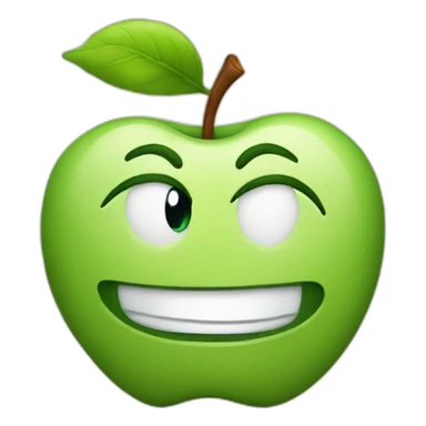 smirking apple sticker