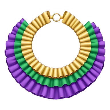 Mardi Gras collar with purple, green, and gold ruffles sticker