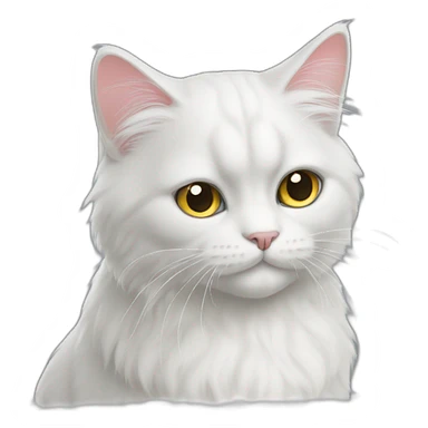 Persian white cat who’s ears and tail are grey  sticker