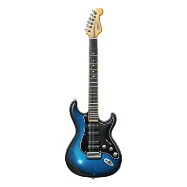 a veryyyyyy very sparkly all black electric guitar sticker