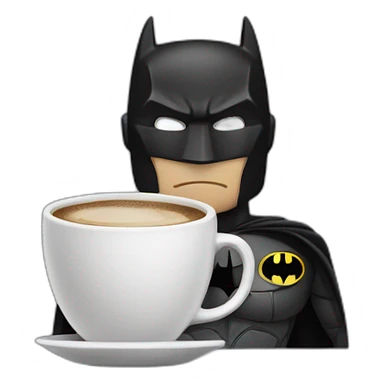 batman with a cup of coffee sticker