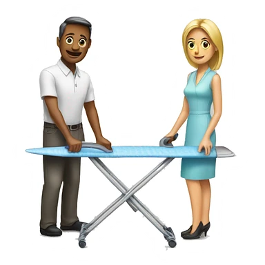  ironing board couple man woman sticker