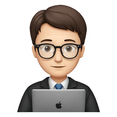 un profesor que este parado con sus lentes y su laptop sticker