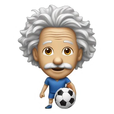 Einstein playing football sticker