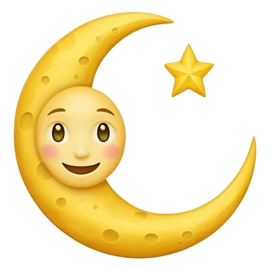 A smiling moon emoji. sticker