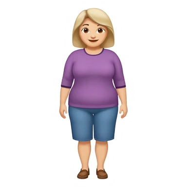 mujer mediana edad, gordita sonriente full body sticker