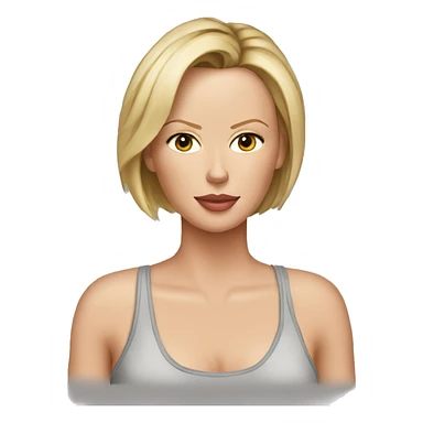 ultra realistic charlize theron wearing tank top sticker