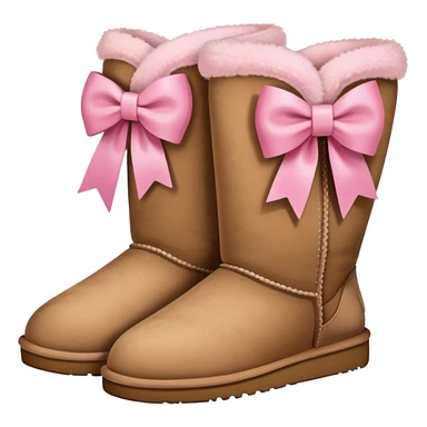 Uggs with a pink bow on the back sticker