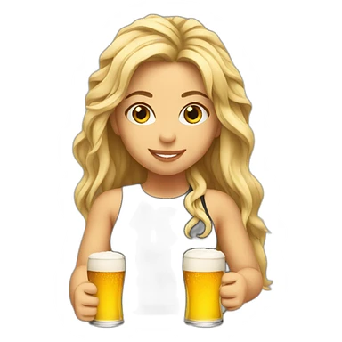 Shakira with beer sticker