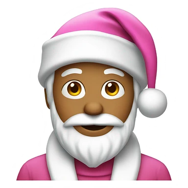 Santa wearing a pink hat sticker