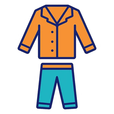 A cozy pajama set, with color outline sticker