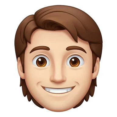 man with brown hair, smiling sticker