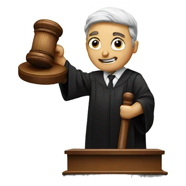 A JUDGE HOLDING A GAVEL sticker