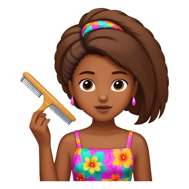 Girl combing her Haití sticker