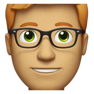 red hair white man with glasses green eyes sticker