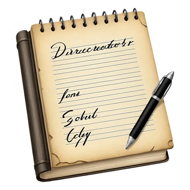 Director Script – bound pages with notes sticker