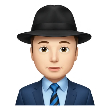 elon musk wearing Blue Neckties and black Hats sticker