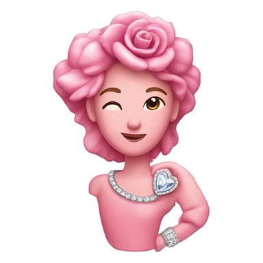 corazón rosa con anillo  sticker