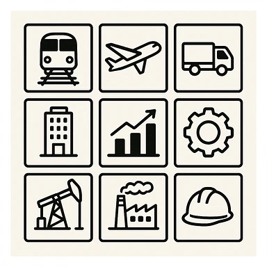 large resolution square minimal icons, space semiotic, black print on white background, square outline icons, sleek symbols, transportation, economy, engineering, industry. Designed for signage.  sticker