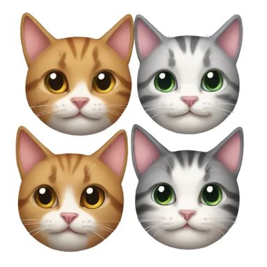 three cats sticker