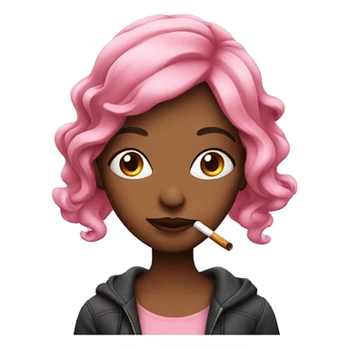 pink hair girl smoking sticker