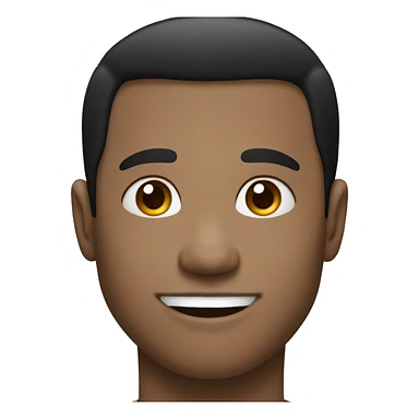 Black hair man, white skin , small nose, small eyes, smiling, portrait sticker